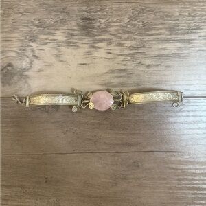 Vintage Silver Rose Quartz Bracelet